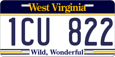 WV license plate 1CU822