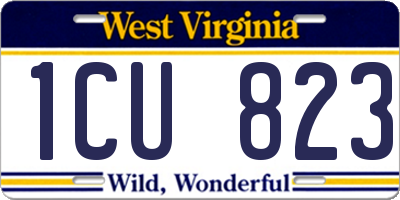 WV license plate 1CU823