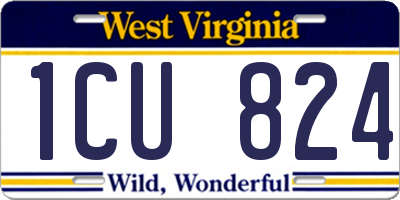 WV license plate 1CU824