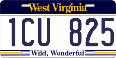 WV license plate 1CU825
