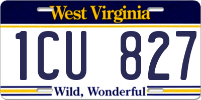 WV license plate 1CU827
