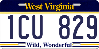 WV license plate 1CU829