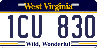 WV license plate 1CU830