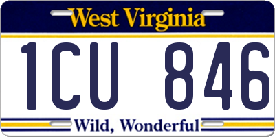 WV license plate 1CU846