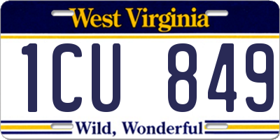 WV license plate 1CU849
