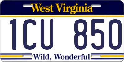 WV license plate 1CU850