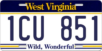 WV license plate 1CU851