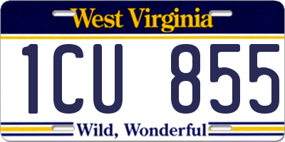 WV license plate 1CU855