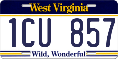 WV license plate 1CU857