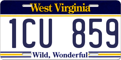 WV license plate 1CU859
