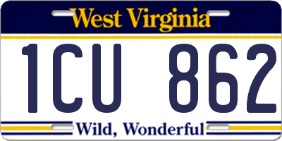 WV license plate 1CU862