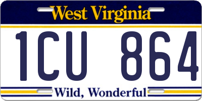WV license plate 1CU864