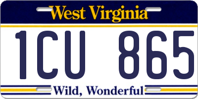 WV license plate 1CU865