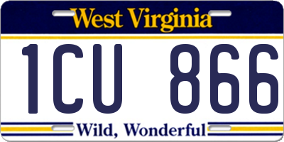 WV license plate 1CU866