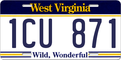 WV license plate 1CU871