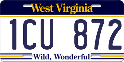 WV license plate 1CU872