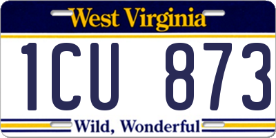 WV license plate 1CU873