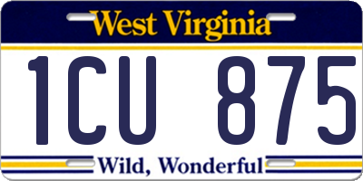 WV license plate 1CU875