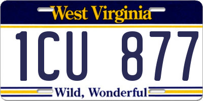 WV license plate 1CU877