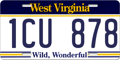 WV license plate 1CU878
