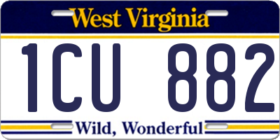 WV license plate 1CU882