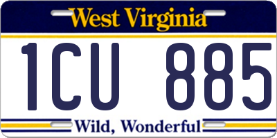 WV license plate 1CU885