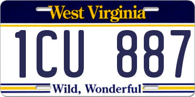WV license plate 1CU887