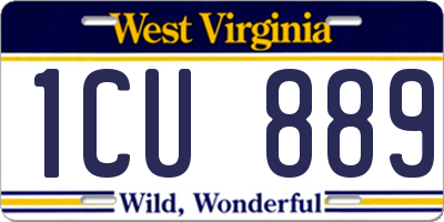 WV license plate 1CU889