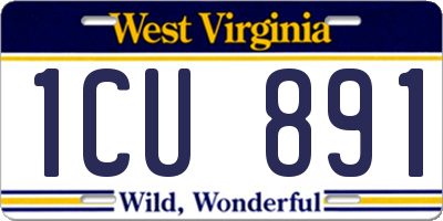 WV license plate 1CU891
