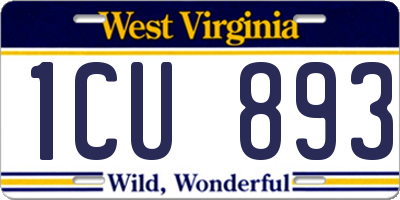 WV license plate 1CU893