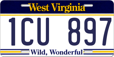 WV license plate 1CU897