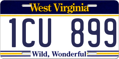 WV license plate 1CU899