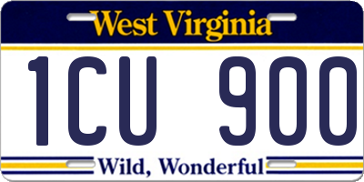 WV license plate 1CU900