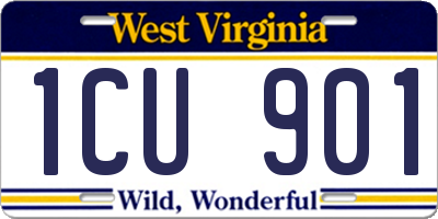 WV license plate 1CU901