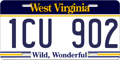 WV license plate 1CU902