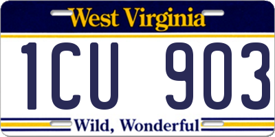 WV license plate 1CU903