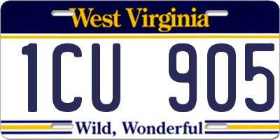 WV license plate 1CU905
