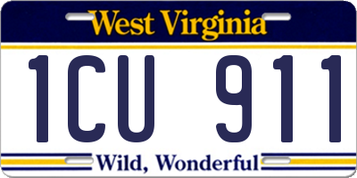 WV license plate 1CU911