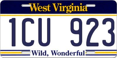 WV license plate 1CU923