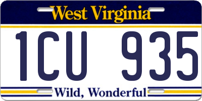 WV license plate 1CU935