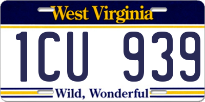 WV license plate 1CU939