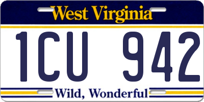 WV license plate 1CU942