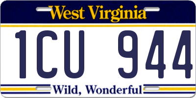 WV license plate 1CU944