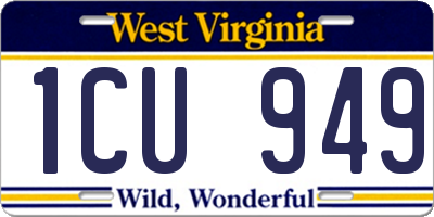 WV license plate 1CU949