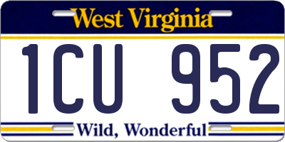 WV license plate 1CU952