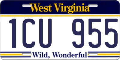 WV license plate 1CU955