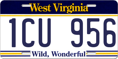 WV license plate 1CU956