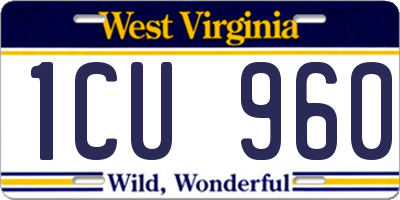 WV license plate 1CU960