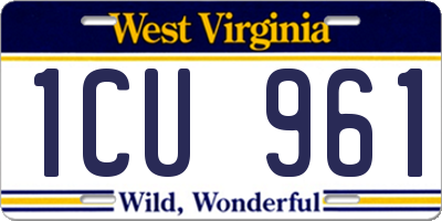 WV license plate 1CU961