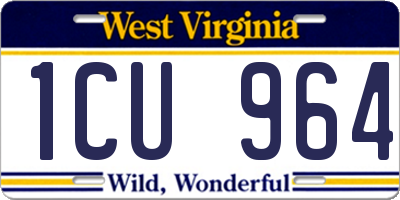 WV license plate 1CU964